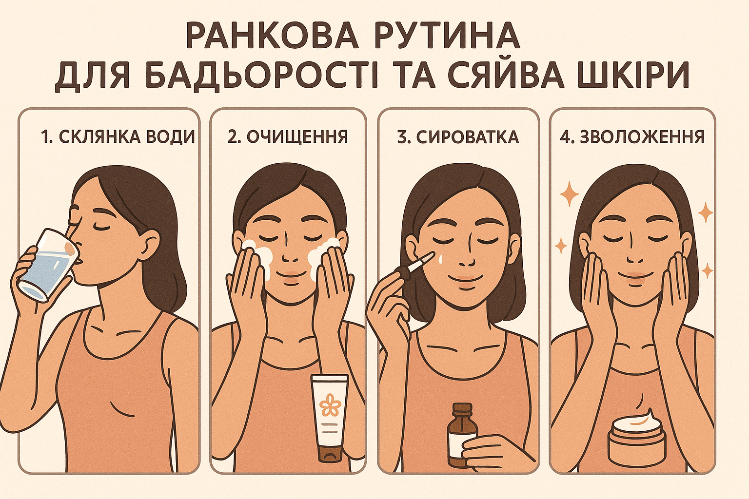 Ранкова рутина для бадьорості та сяйва шкіри