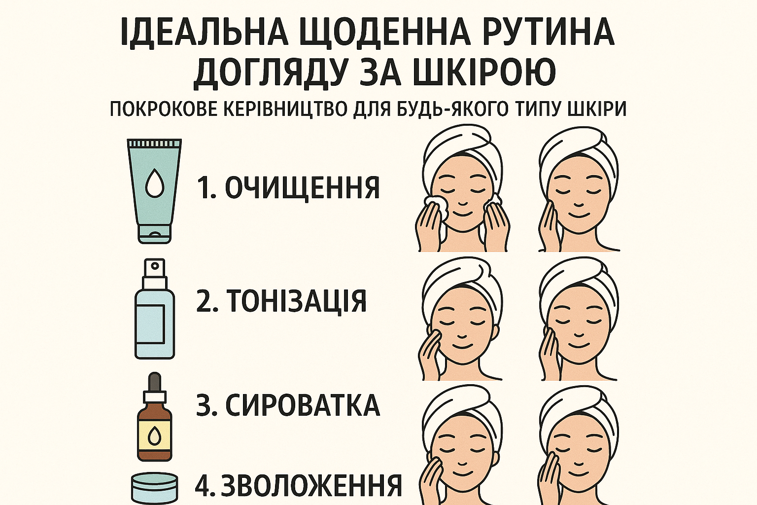 Ідеальна щоденна рутина догляду за шкірою: покрокове керівництво для будь-якого типу шкіри