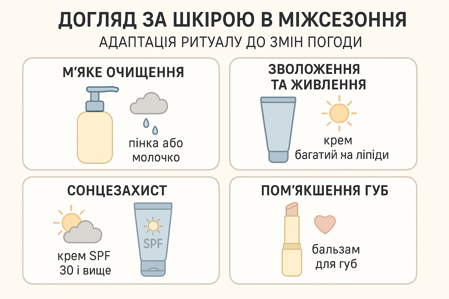 Як доглядати за шкірою в міжсезоння: адаптація ритуалу до змін погоди
