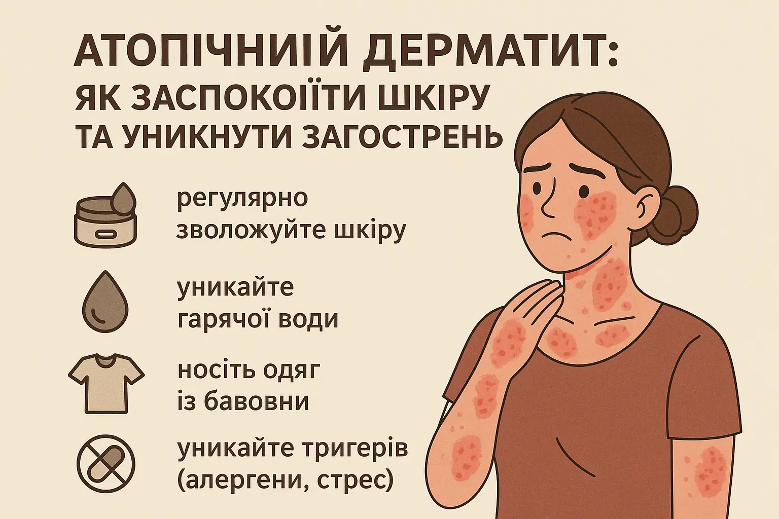 Атопічний дерматит — причини, симптоми та догляд