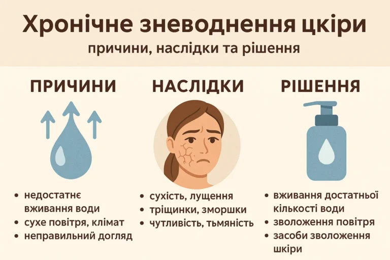 Хронічне зневоднення шкіри — причини, наслідки, рішення
